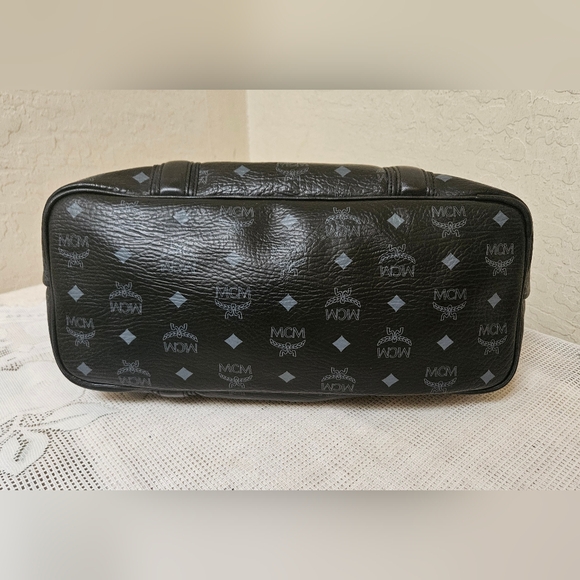 MCM Black Monogram Shoulder Tote Bag AUTHENTIC - Picture 7 of 16